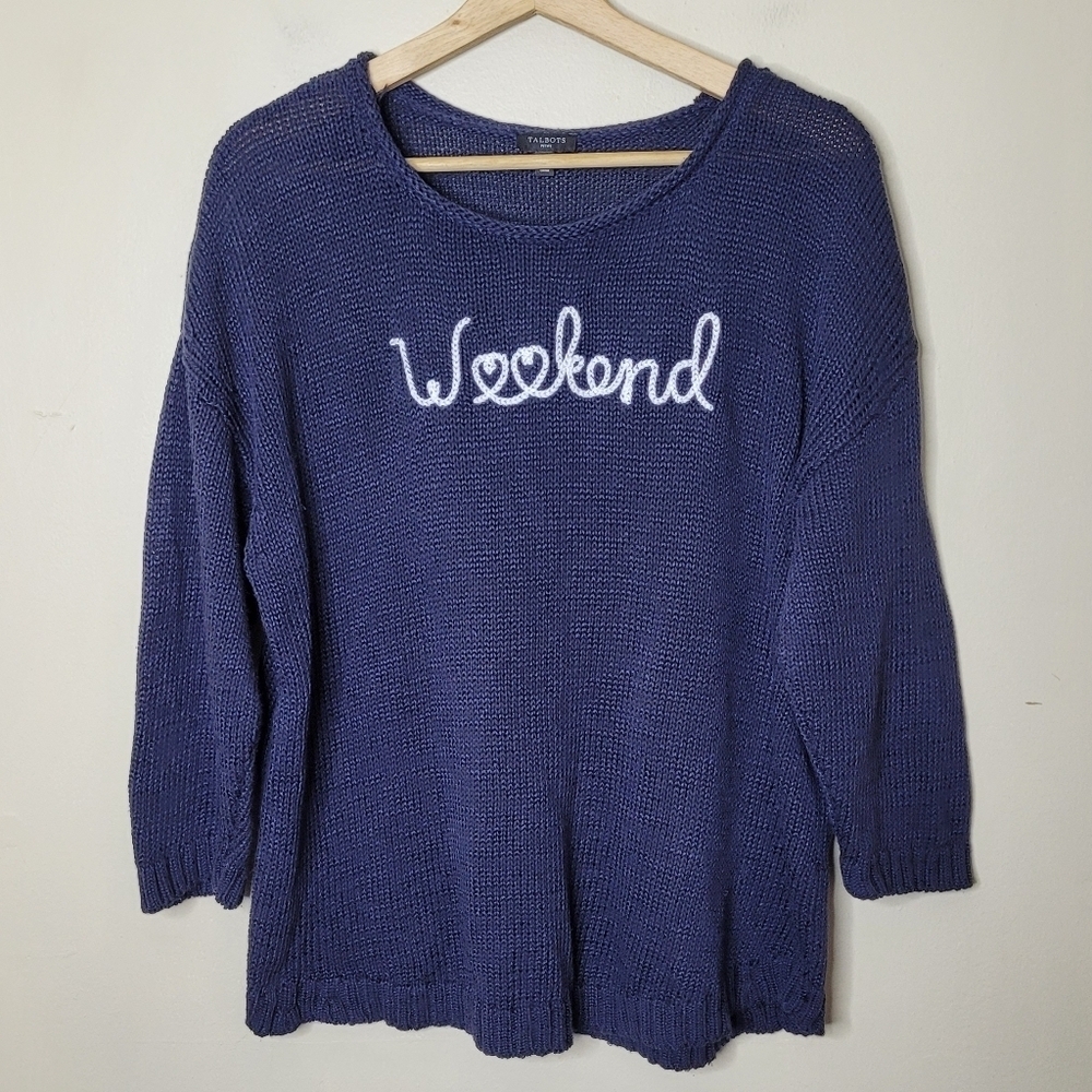 Talbots Embroidered Weekend Sweater Size XLP - Picture 3 of 8
